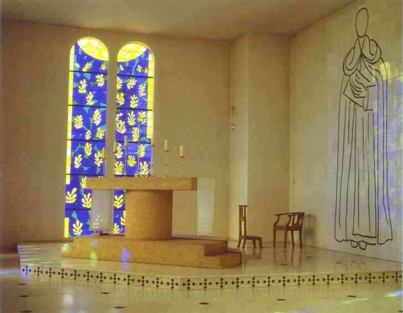 interior of the chapel of the rosary vence.jpg